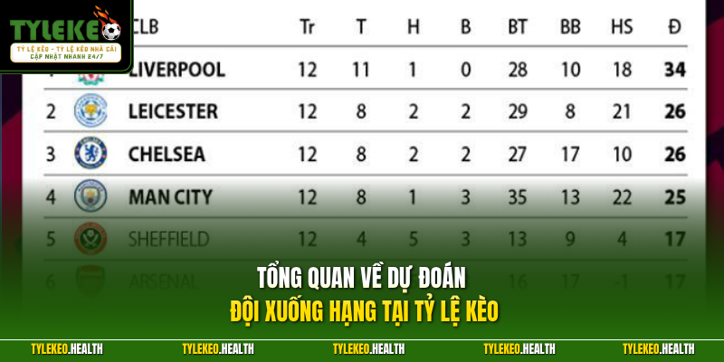 Tổng quan về dự đoán đội xuống hạng tại Tỷ Lệ Kèo 